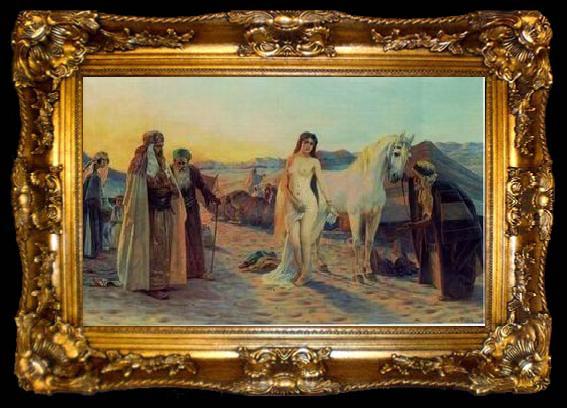 framed  unknow artist Arab or Arabic people and life. Orientalism oil paintings 101, ta009-2